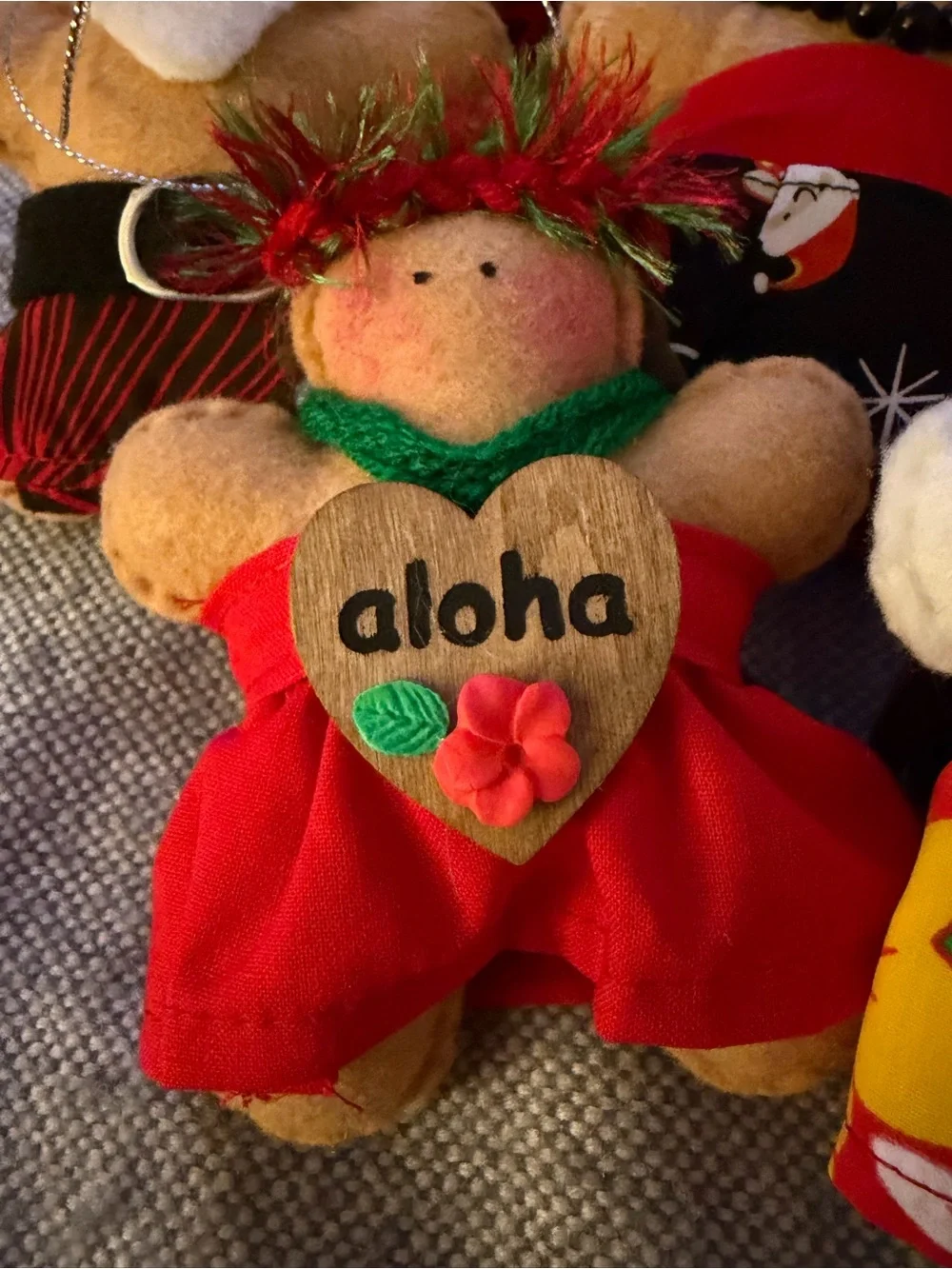 Hawaiian Felt Christmas Ornament Bundle lot of 9